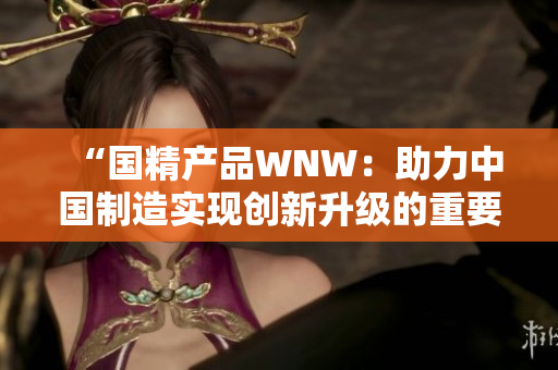 “国精产品WNW：助力中国制造实现创新升级的重要推动力”