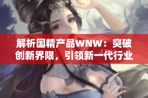 解析国精产品WNW：突破创新界限，引领新一代行业潮流