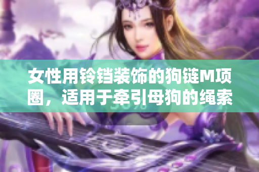 女性用铃铛装饰的狗链M项圈，适用于牵引母狗的绳索