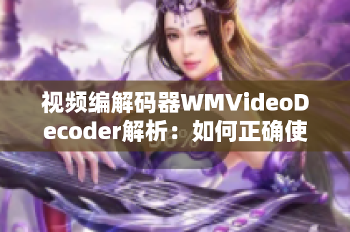 视频编解码器WMVideoDecoder解析：如何正确使用该解码器？