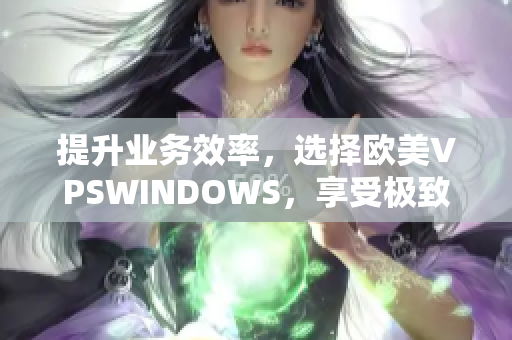 提升业务效率，选择欧美VPSWINDOWS，享受极致性能