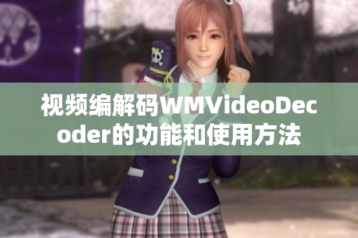 视频编解码WMVideoDecoder的功能和使用方法