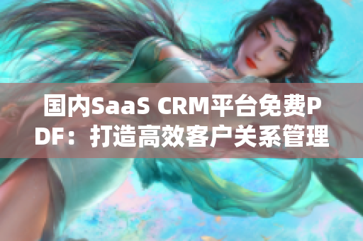 国内SaaS CRM平台免费PDF：打造高效客户关系管理系统