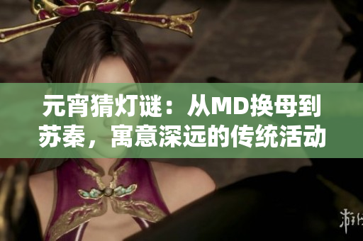 元宵猜灯谜：从MD换母到苏秦，寓意深远的传统活动