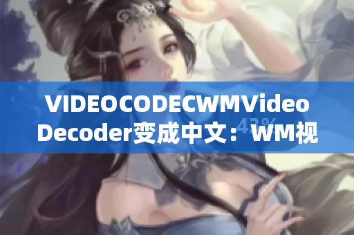 VIDEOCODECWMVideoDecoder变成中文：WM视频解码器