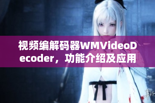 视频编解码器WMVideoDecoder，功能介绍及应用场景