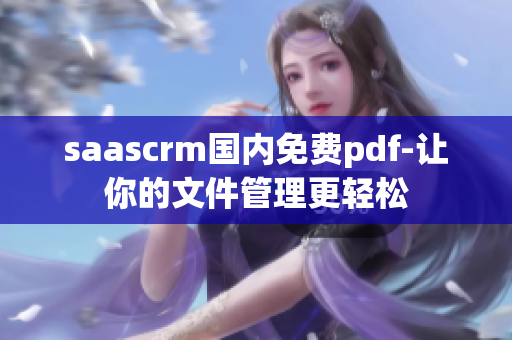 saascrm国内免费pdf-让你的文件管理更轻松